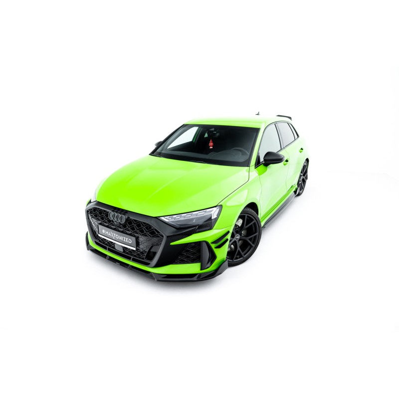 Kit carrosserie Maxton Design Audi RS3 Sportback 8Y restylée V.2 (2024+) : lame avant, bas de caisse, lame arrière, becquet
