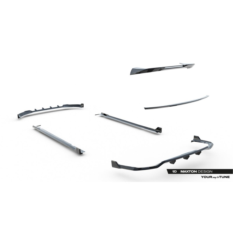 Kit carrosserie carbone Maxton Design BMW X7 M-Pack G07 (2018-2022) : lame avant, bas de caisse, becquet
