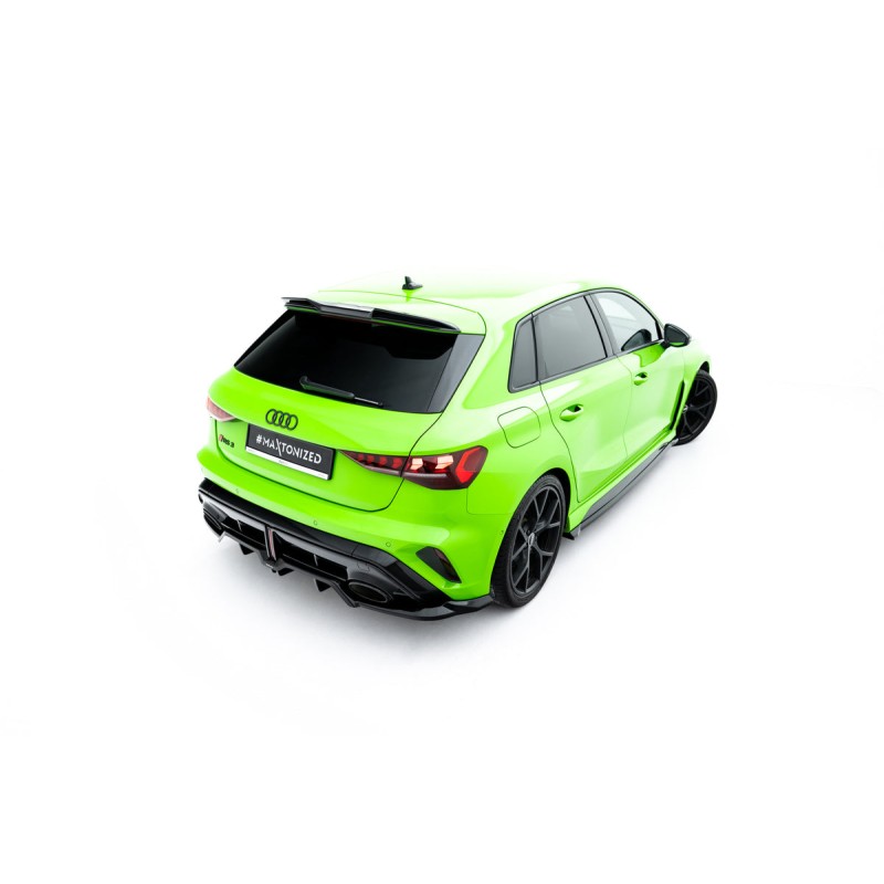 Kit carrosserie Maxton Design Audi RS3 Sportback 8Y restylée V.1 (2024+) : lame avant, bas de caisse, lame arrière, becquet