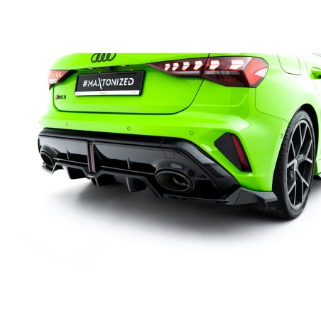 Kit carrosserie Maxton Design Audi RS3 Sportback 8Y restylée V.1 (2024+) : lame avant, bas de caisse, lame arrière, becquet