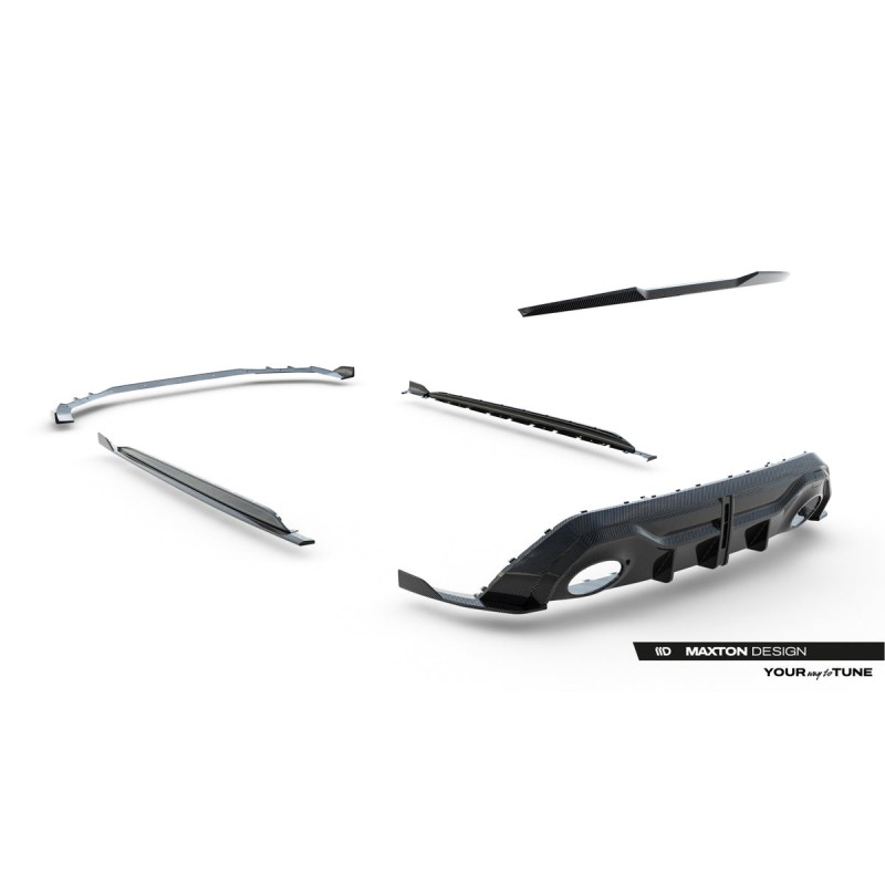 Kit carrosserie carbone Maxton Design Audi RS3 Berline 8Y restylée (2024+) : lame avant, diffuseur arrière, lames arrière