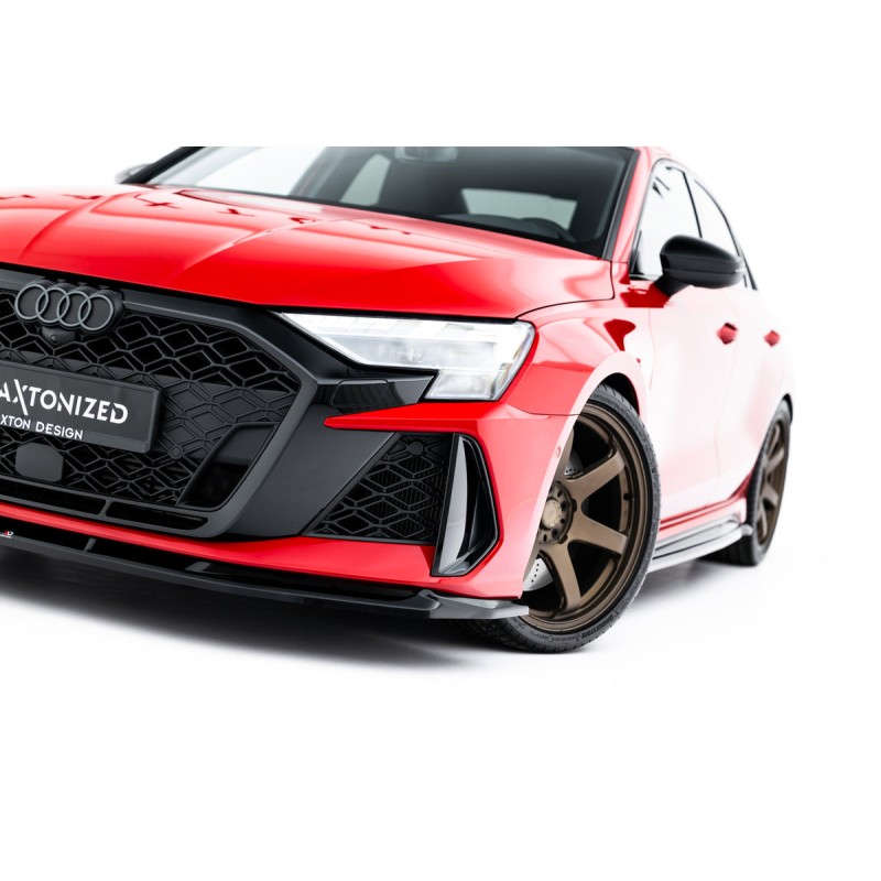 Kit carrosserie Maxton Design Audi RS3 Berline 8Y restylée V.1 (2024+) : lame avant, bas de caisse, lame arrière, becquet