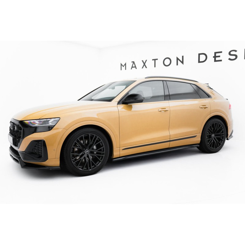 Kit carrosserie Maxton Design Audi Q8 Mk1 restylée (2023+) : lame avant, bas de caisse, lame arrière, becquet