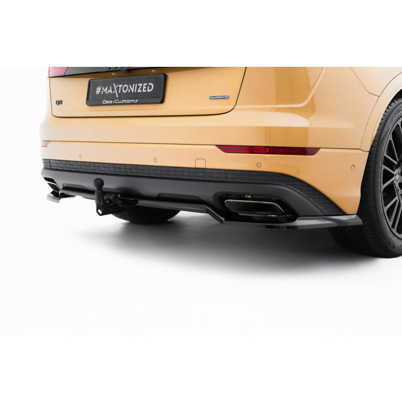Kit carrosserie Maxton Design Audi Q8 Mk1 restylée (2023+) : lame avant, bas de caisse, lame arrière, becquet