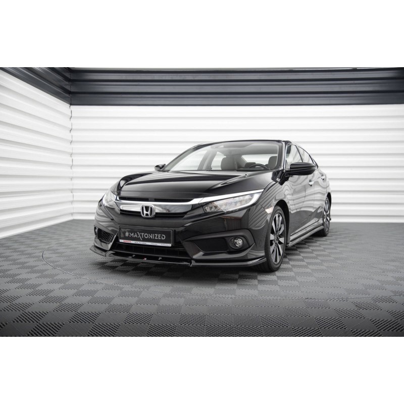 Kit carrosserie Maxton Design Honda Civic Berline Mk10 (2017-2019) : lame avant, bas de caisse, lame arrière, becquet