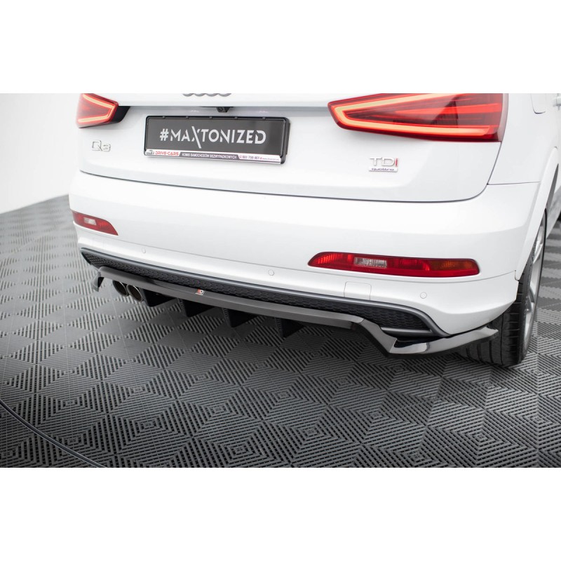 Kit carrosserie Maxton Design Audi Q3 S-line 8U (2011-2014) : lame avant, bas de caisse, lame arrière, becquet