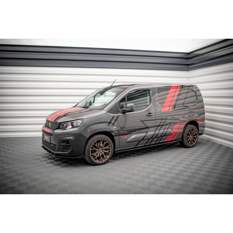 Kit carrosserie Maxton Design Peugeot Partner Mk3 (2018-2023) : lame avant, bas de caisse, lame arrière, becquet