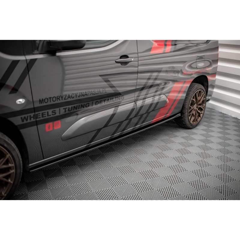 Kit carrosserie Maxton Design Peugeot Partner Mk3 (2018-2023) : lame avant, bas de caisse, lame arrière, becquet