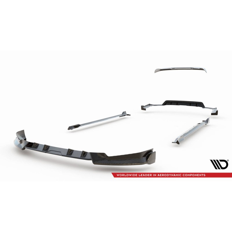 Kit carrosserie carbone Maxton Design BMW X5 M-Pack G05 restylée (2023+) : lame avant, bas de caisse, diffuseur arrière, becquet