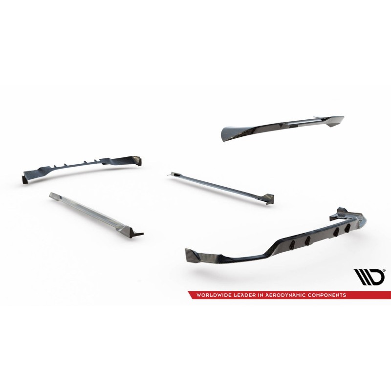 Kit carrosserie carbone Maxton Design BMW X5 M-Pack G05 restylée (2023+) : lame avant, bas de caisse, diffuseur arrière, becquet