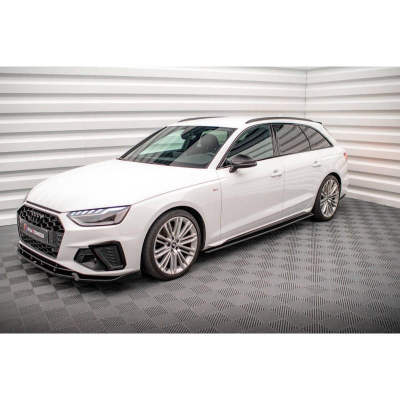 Kit carrosserie Maxton Design Audi A4 S-Line Avant B9 restylée (2019-2024) : lame avant, bas de caisse, lame arrière, becquet