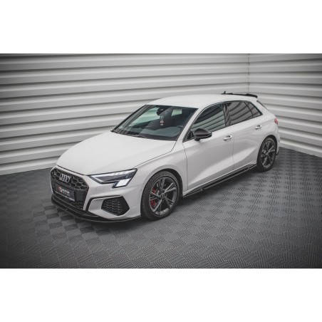 Kit carrosserie Maxton Design Audi A3 S-Line Sportback 8Y (2020-2024) : lame avant, bas de caisse, lame arrière, becquet