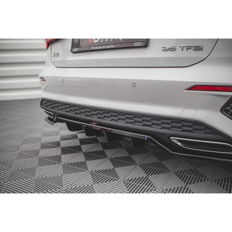 Kit carrosserie Maxton Design Audi A3 S-Line Sportback 8Y (2020-2024) : lame avant, bas de caisse, lame arrière, becquet