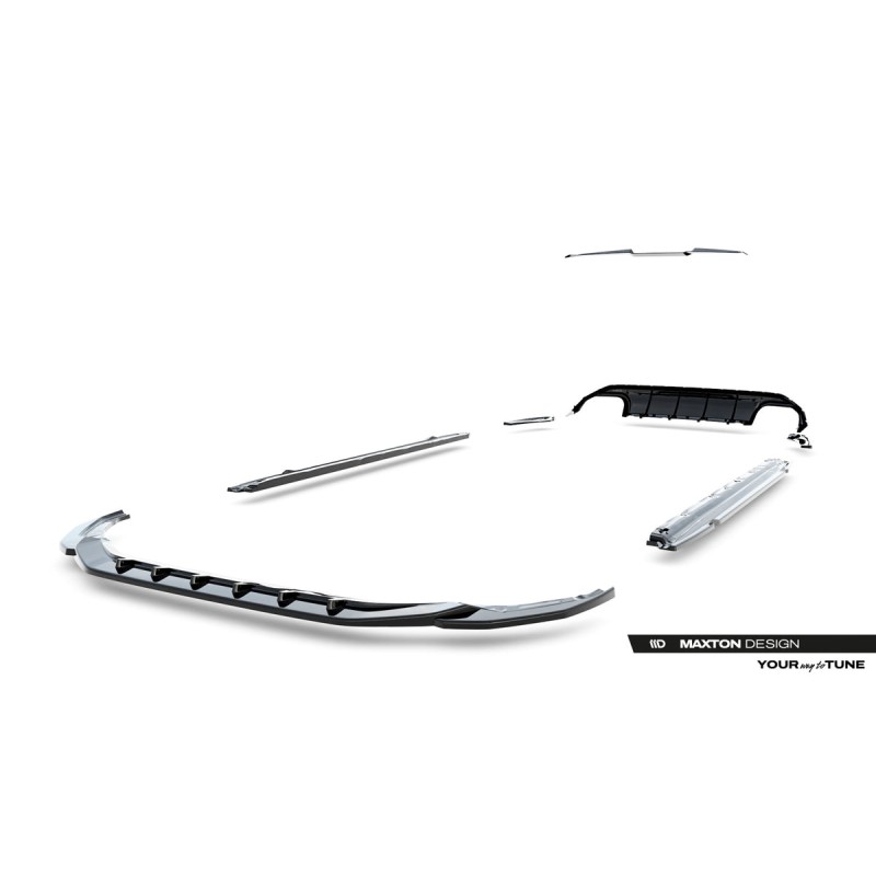 Kit carrosserie Maxton Design Audi A3 S-Line Sportback 8Y (2020-2024) : lame avant, bas de caisse, lame arrière, becquet