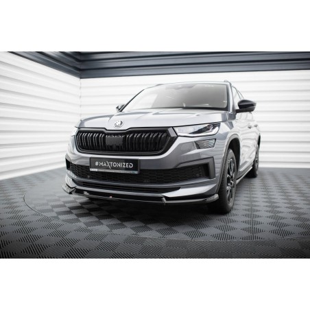 Kit carrosserie Maxton Design Skoda Kodiaq Sportline Mk1 restylée (2021-2023) : lame avant, bas de caisse, lame arrière, becquet