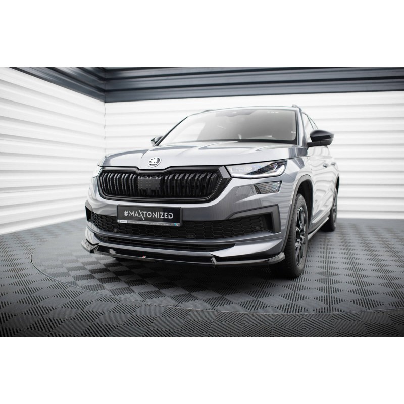 Kit carrosserie Maxton Design Skoda Kodiaq Sportline Mk1 restylée (2021-2023) : lame avant, bas de caisse, lame arrière, becquet