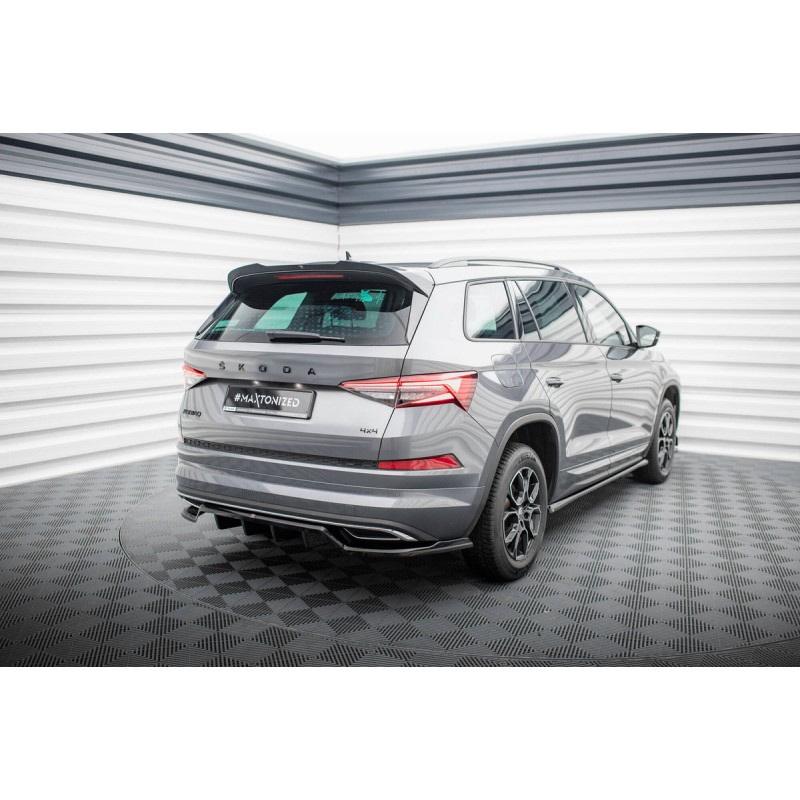 Kit carrosserie Maxton Design Skoda Kodiaq Sportline Mk1 restylée (2021-2023) : lame avant, bas de caisse, lame arrière, becquet