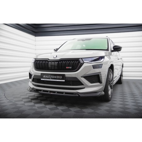 Kit carrosserie Maxton Design Skoda Kodiaq RS Mk1 restylée (2021-2023) : lame avant, bas de caisse, lame arrière, becquet