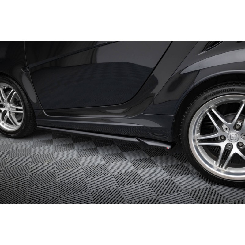 Kit carrosserie Maxton Design Smart Fortwo C451 restylée (2012-2014) : lame avant, bas de caisse, lame arrière, becquet