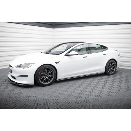 Kit carrosserie Maxton Design Tesla Model S Plaid Mk1 restylée (2021+) : lame avant, bas de caisse, lame arrière, becquet