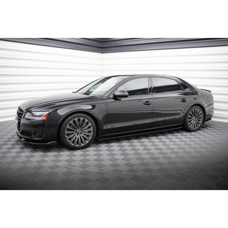 Kit carrosserie Maxton Design Audi A8 long D4 restylée (2013-2017) : lame avant, bas de caisse, lames arrière, becquet
