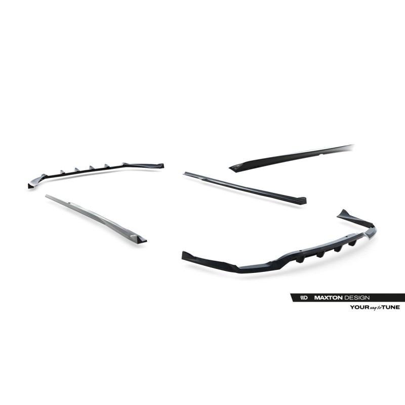Kit carrosserie Maxton Design Mercedes-Benz CLA C117 restylée (2017-2019) : lame avant, bas de caisse, lame arrière, becquet