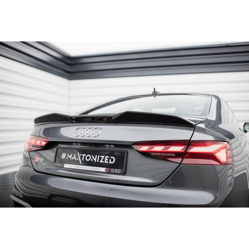 Kit carrosserie Maxton Design Audi A5 S-Line Coupé F5 restylée (2019-2024) : lame avant, bas de caisse, lame arrière, becquet