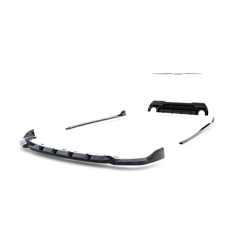 Kit carrosserie Maxton Design BMW M135i F40 V.1 (2019-2024) : lame avant, bas de caisse, diffuseur arrière, becquet