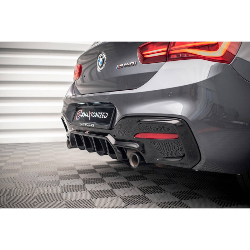 Kit carrosserie Maxton Design BMW M140i F20 restylée V.1 (2015-2019) : lame avant, bas de caisse, diffuseur arrière, becquet