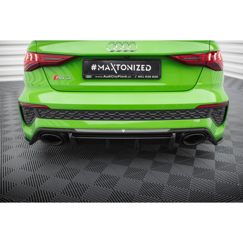 Kit carrosserie carbone Maxton Design Audi RS3 8Y Berline (2020-2024) : lame avant, becquet, bas de caisse
