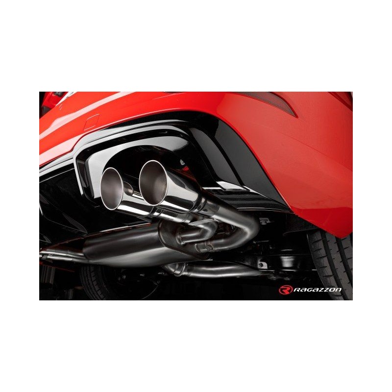 Silencieux arrière duplex RAGAZZON AUDI RS3 typ 8V Sedan 2.5TFSI Quattro 400ch (2017-05/2018) - 2 sorties rondes décalées (ECE)