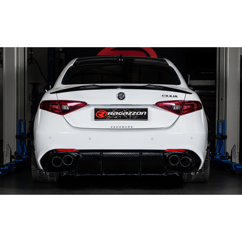 Silencieux arrière duplex RAGAZZON ALFA ROMEO Giulia 952 2.2TD Q4 190ch (09/2018+) - 2 sorties rondes noires (ECE)